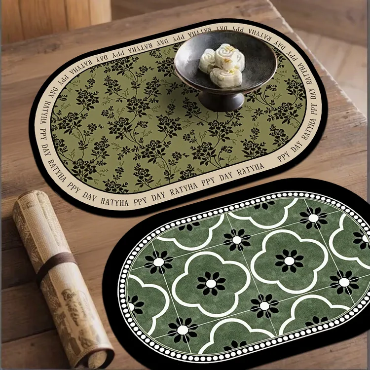 原创新中式吸水茶垫沥水国风复古餐垫厨房茶杯茶沥水桌垫