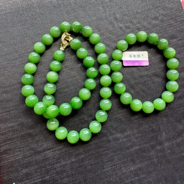 【粉绿荧光绿猫约12mm】俄七夹层粉绿荧光绿猫妈妈链手串约12mm套装