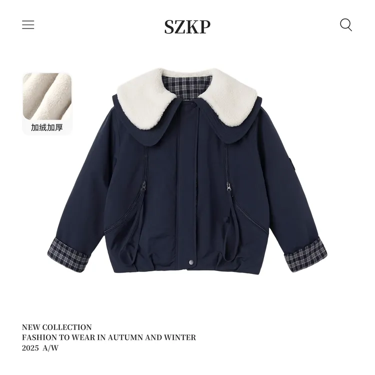 SZKP冬季新款女童装保暖上衣中大童休闲儿童加厚外套YLYD557139