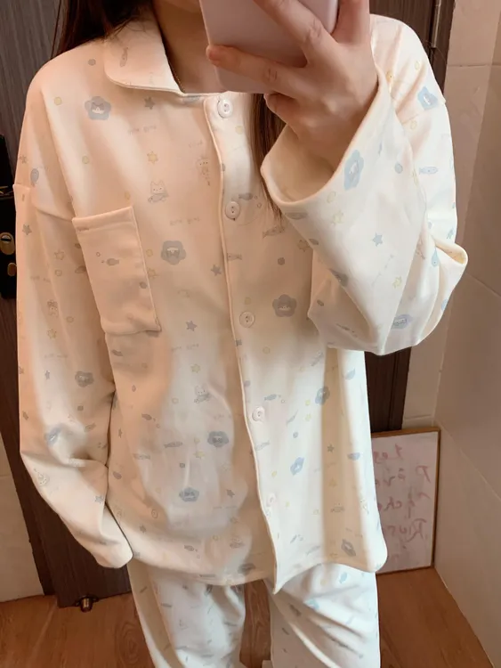 2025秋冬季新款小鱼泡泡加厚德绒娃娃脸睡衣女休闲保暖家居服套装