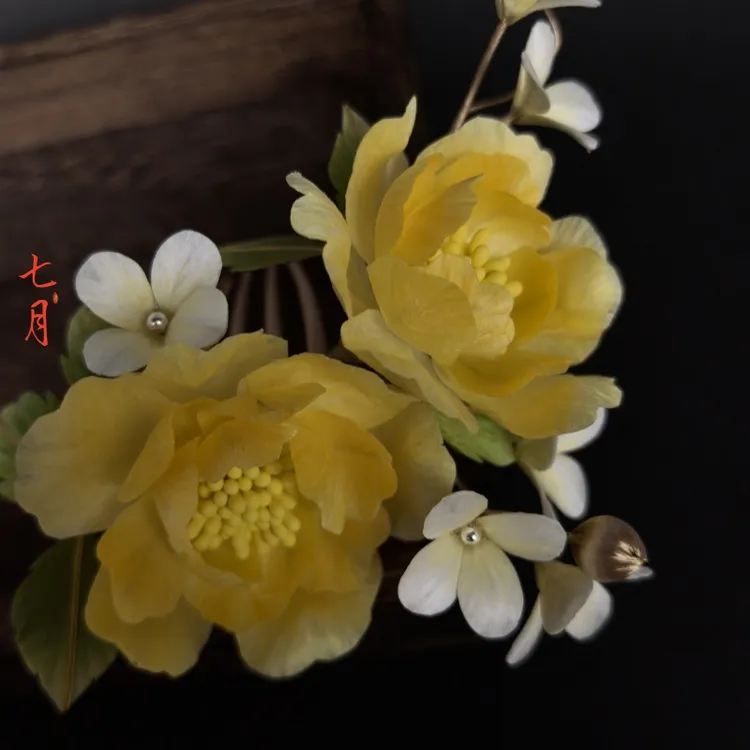 牡丹绒花 非遗绒花