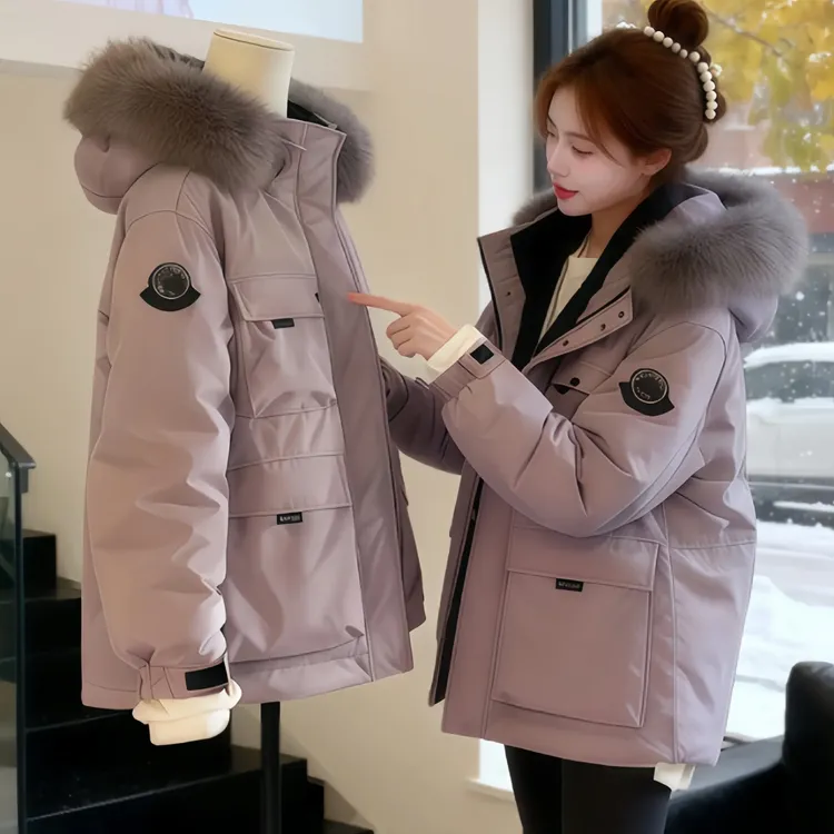 SHALLDOER【梦游仙境】高级感气质毛领外套洋气显瘦减龄甜美风棉服