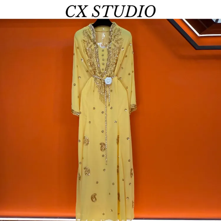 YC编码26 经典收腰轻奢时尚夏季连衣裙（定制女装）CX113