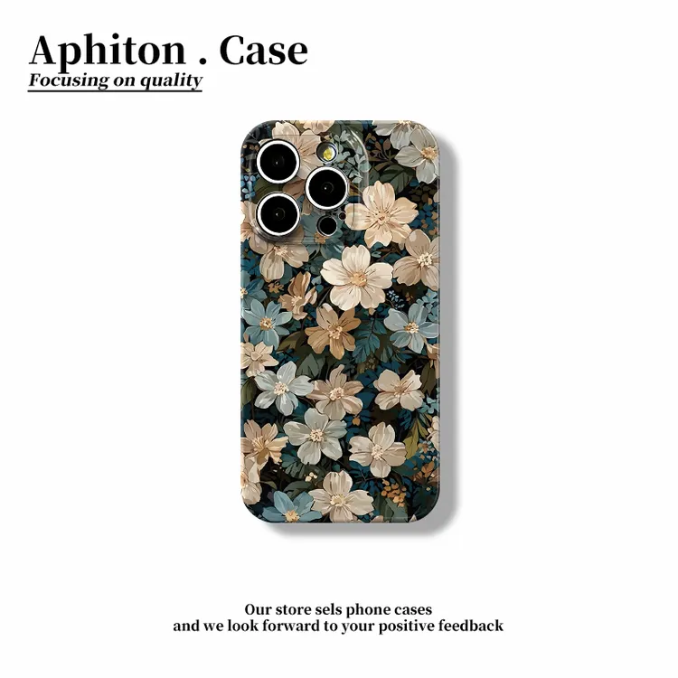 奥菲顿深色花朵适用iphone161514菲林13手机壳华为vivo小米oppo套