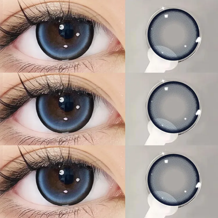 蓝莓珍宝珠欧巴兰美瞳半年抛显色水润舒适蓝色大直径隐形眼镜dp