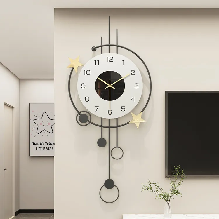吉星高照--美居一刻创意装饰挂钟客厅餐厅家用时钟静音钟表挂件