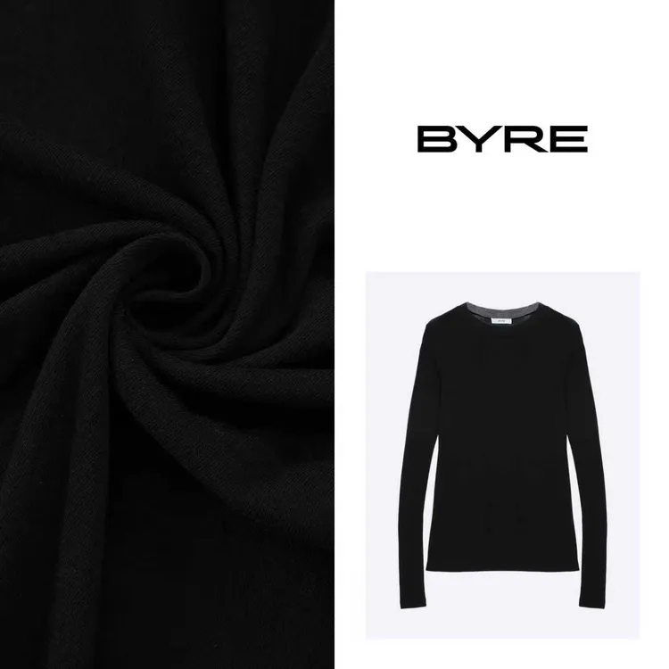 BY919 黑色微透长袖打底【套袋机洗】