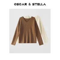 OSCAR&STELLA【糖炒板栗】长袖宽松休闲针织套头毛衣 34-11041