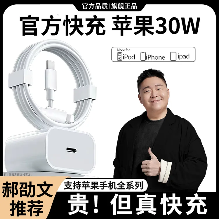适用苹果30W正品快充头数据线充电器iPhone17/6原装5手机4平板2PD