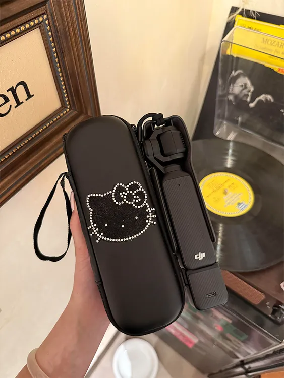 哈喽kt猫大疆pocket3保护壳创意配件保护套可爱收纳包卡通挂绳包