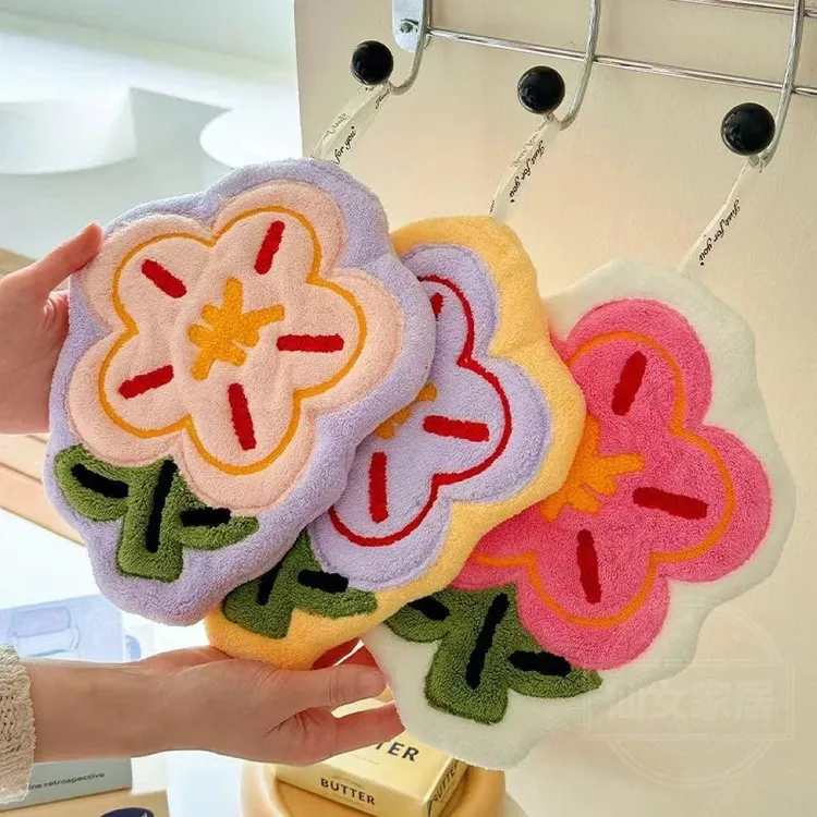 高颜值可爱厨房卫生间小毛巾不掉毛吸水可挂式不臭