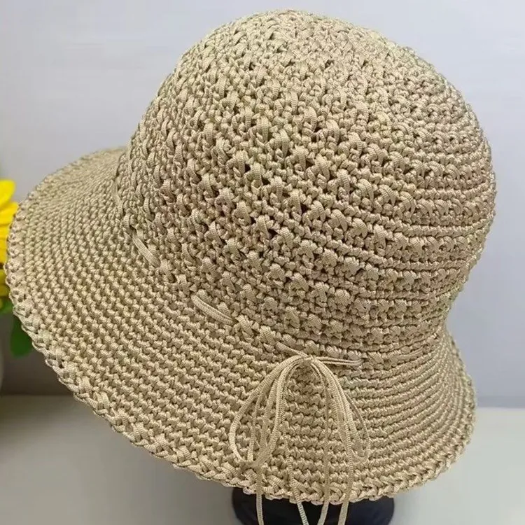 渔夫帽夏季遮阳帽草帽钩帽子休闲百搭夏凉帽时尚草编纯欲辣妹风