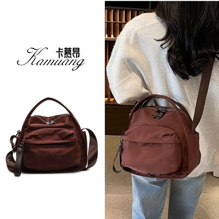 新款简约轻便休闲包包女时尚百搭牛津布女士斜跨包单肩手提包通勤