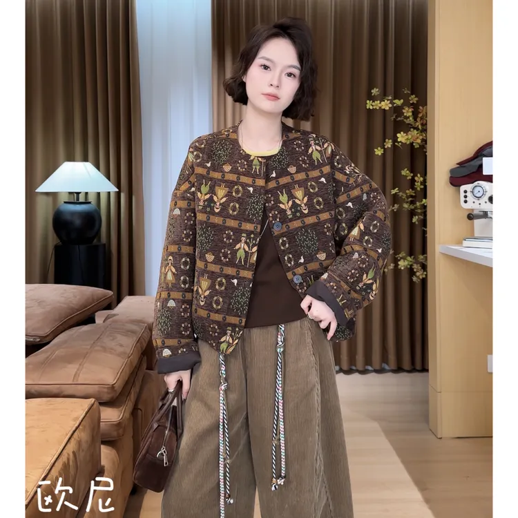 欧尼私服 2025早秋新款复古文艺设计感宽松百搭外套2509C5754