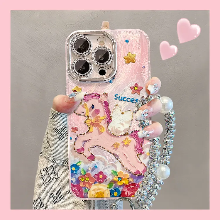 炫彩小飞马适用苹果17华为vivo/oppo小米iPhone16PRO羽纱纹手机壳