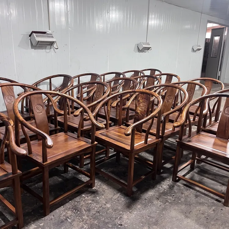 茶桌椅摇椅古典茶椅胡桃木椅子禅意圈椅太师椅家用皇宫椅新中式