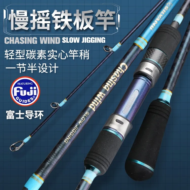 外贸日单近海一节半慢摇竿富士配件直柄枪柄轻型实心海钓竿抛竿