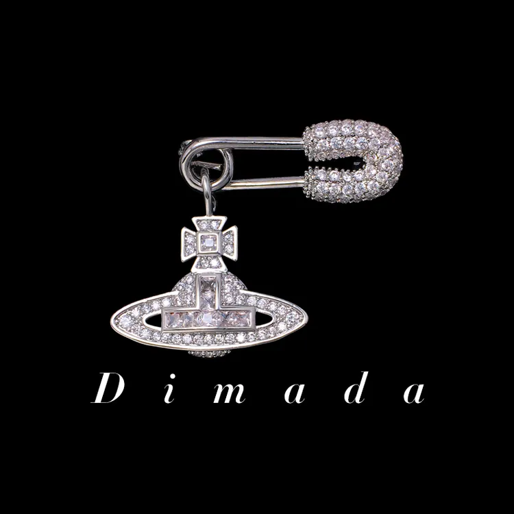 合金胸针 d1271银色土星日韩胸针女高级感轻奢感星球胸花西装别针