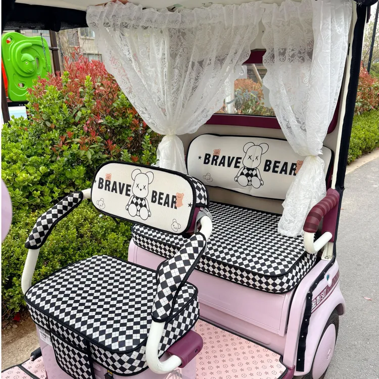 【右右妈妈专属+半封闭车组合套装】爱玛金彭电动三轮座套脚垫专用