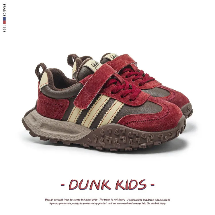 真皮儿童运动鞋2025秋冬加绒棉鞋男童德训鞋休闲女童鞋子老爹鞋潮