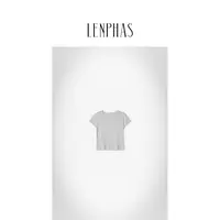【LENPHAS】浅花灰圆领短袖T恤