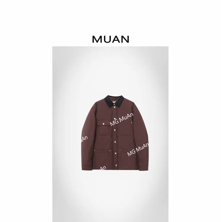 木岸MUAN:《布朗尼棉服》定制高级拼接翻领长袖棉服外套上衣DS-9112