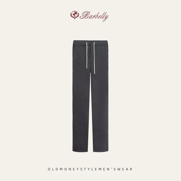 Barbelly娜先生 秋冬男绵羊毛桑蚕丝混纺显瘦休闲百搭裤KN80225