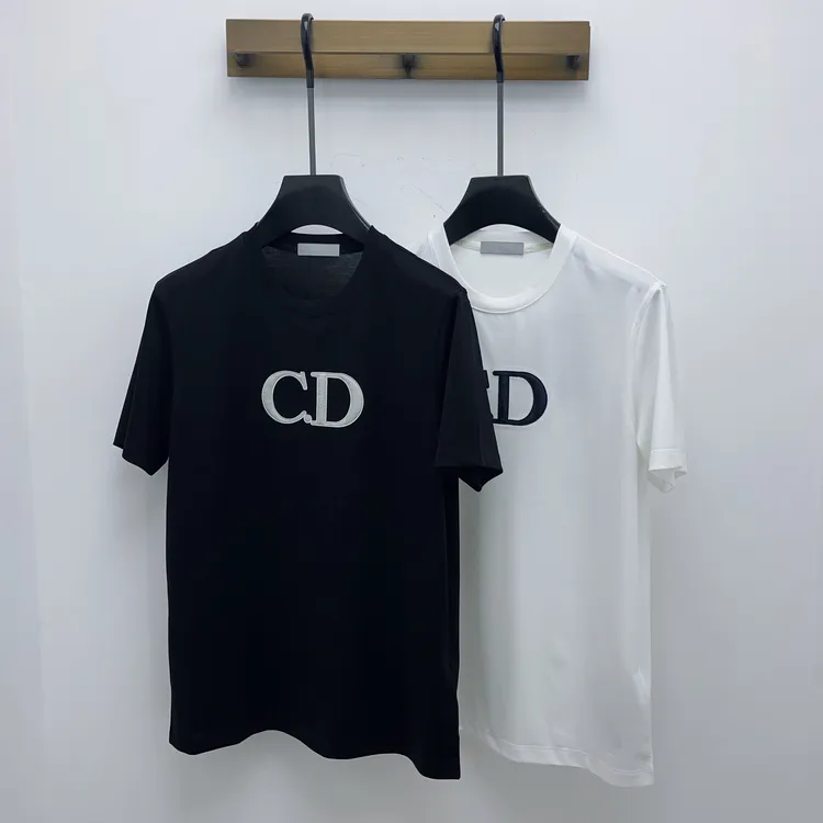 C.Dioc男士刺绣大logo圆领短袖T恤