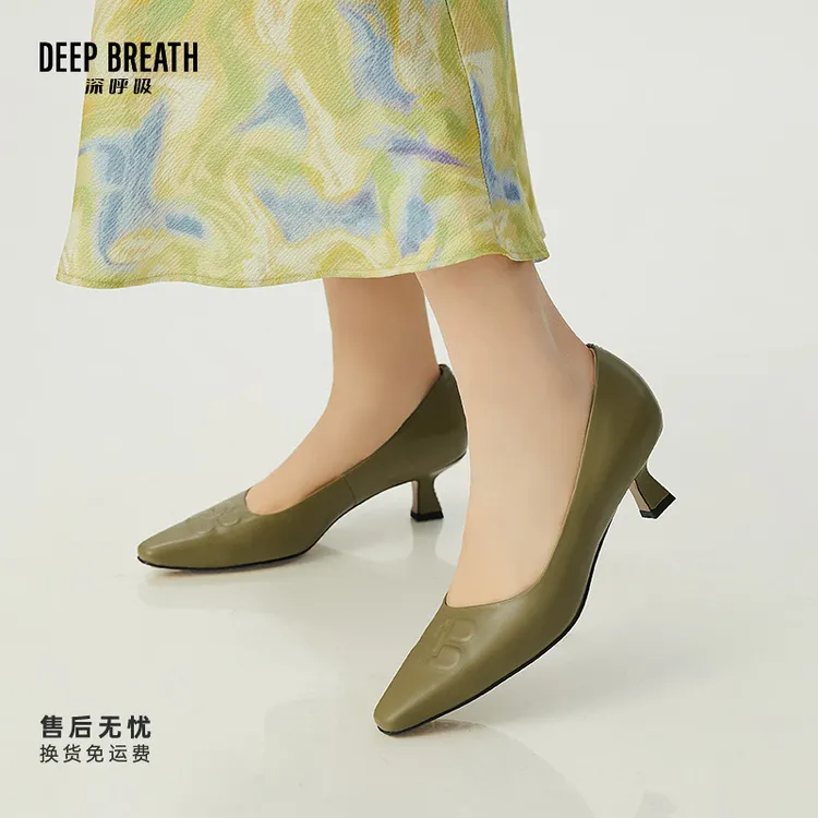 DEEP BREATH深呼吸女鞋新款欧美风浅口高跟鞋酒杯跟单鞋AX11141
