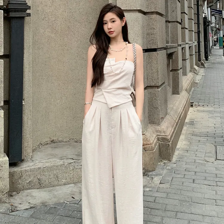 “高智系列”亚麻天丝肌理感气质女人味套装系列A011