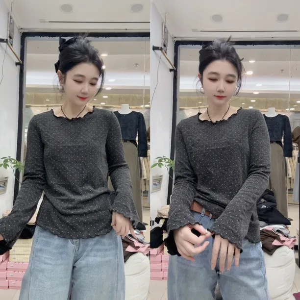 DD-点点时尚洋气花边衫（发货3-5）