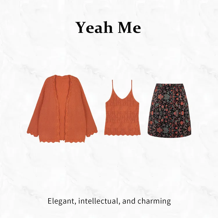 Yeah Me/也觅【南瓜车】秋冬新款短裙套装时尚高级感显瘦穿搭女装