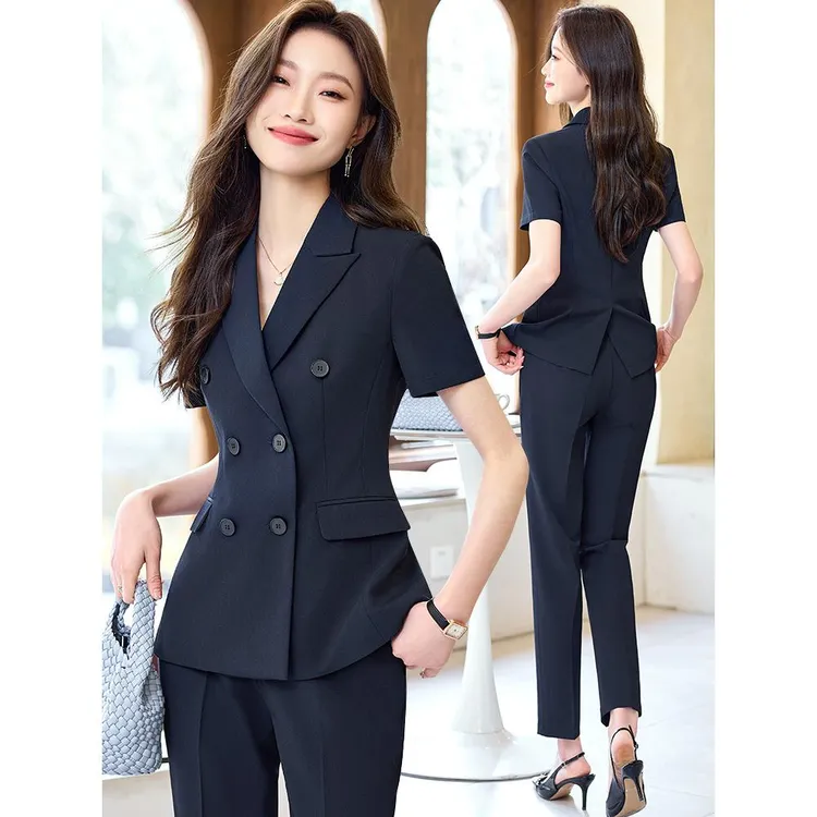 职业西装套装女夏季2025新款面试正装高端西服外套夏天西装女薄款