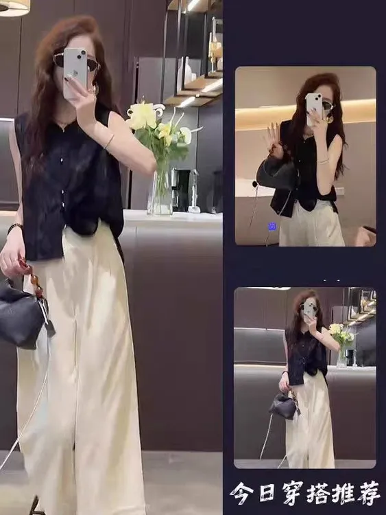 新中式气质无袖马甲女装2025夏季新款国风提花薄款上衣超好看小衫