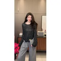 【N·COU】25冬新款【爱的花火】时髦编织圆领镂空针织唐装DY10503