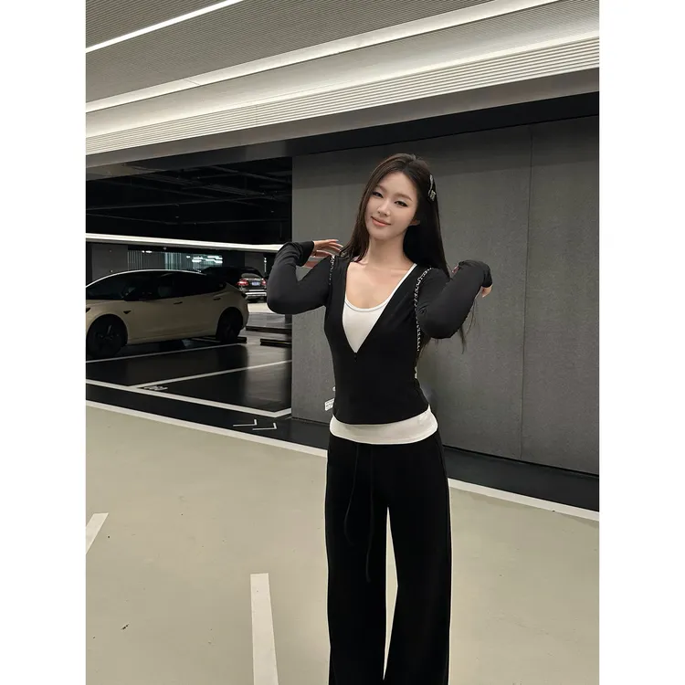 5werkwen lulu系纸片人 早秋设计感拉链套装37-18