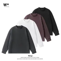 Wang+【绵羊毛云感】秋冬季情侣休闲简约加厚半高领百搭打底衫9231
