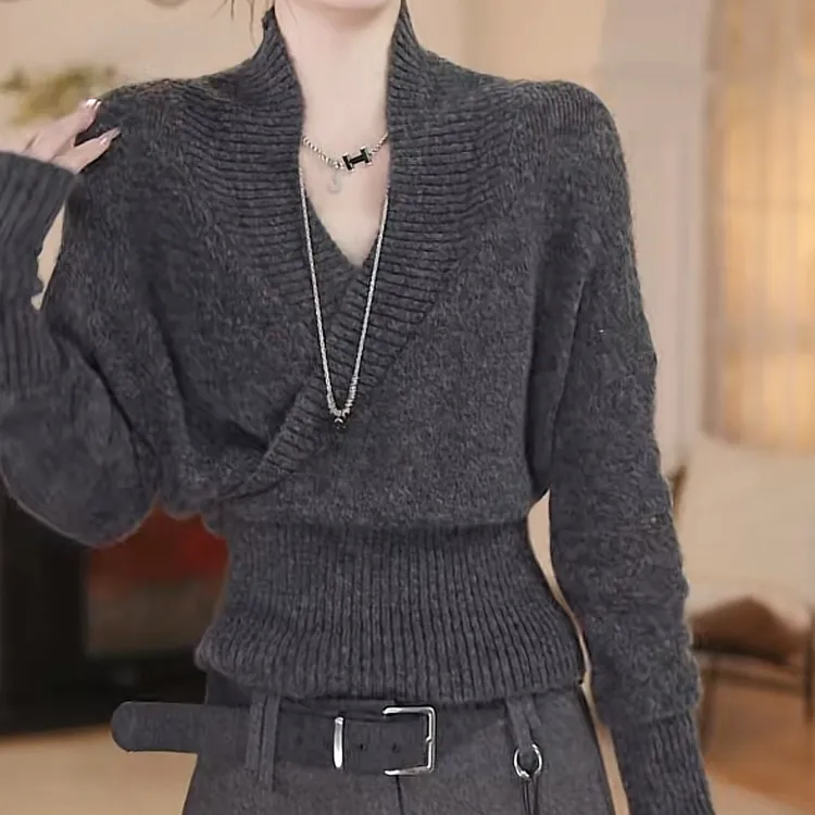 2025秋季新款针织衫时尚百搭显瘦修身打底衫毛衣网红韩版
