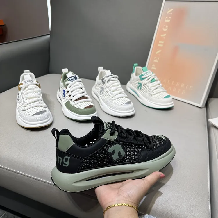 2025夏季新款透气素面潮鞋休闲时尚减龄男鞋镂空设计不闷脚