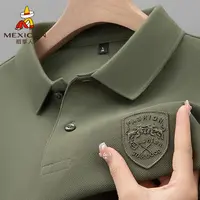 Mexican/稻草人男士夏季刺绣款POLO衫商务休闲半袖翻领短袖t恤衫