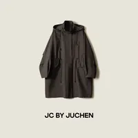 “轻若羽翼 皮革珍品”深檀棕中长廓形软质小羊皮外套 FW115009-179