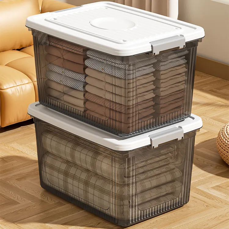 收纳箱大号带盖家用衣物玩具零食书本手提储物盒大容量周转箱