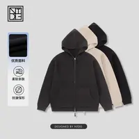 NTDG-ONE/南通大个秋款纯色开衫连帽针织外套77399