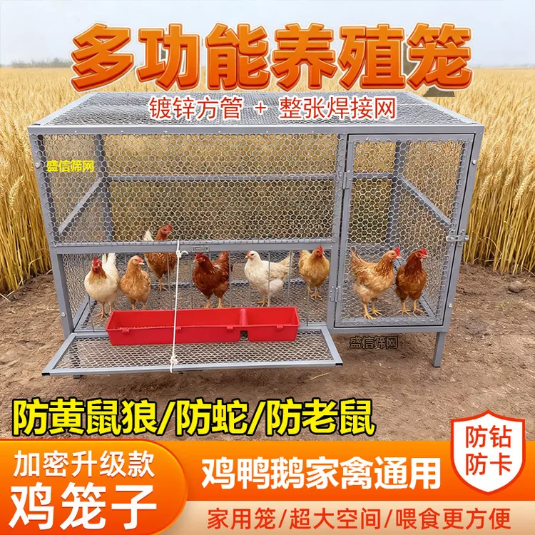 家用加厚加密折叠鸡笼大号特大号防黄鼠狼养殖鸡舍加密冲孔网笼子