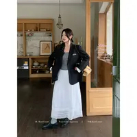  知葵微胖定制【温柔邂逅】初春韩系蕾丝花边半身裙12244B8290