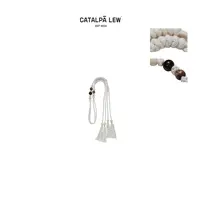 CatalpaLew「茗心」墟生美学棉麻优雅圆珠绳结腰带腰链#C40122