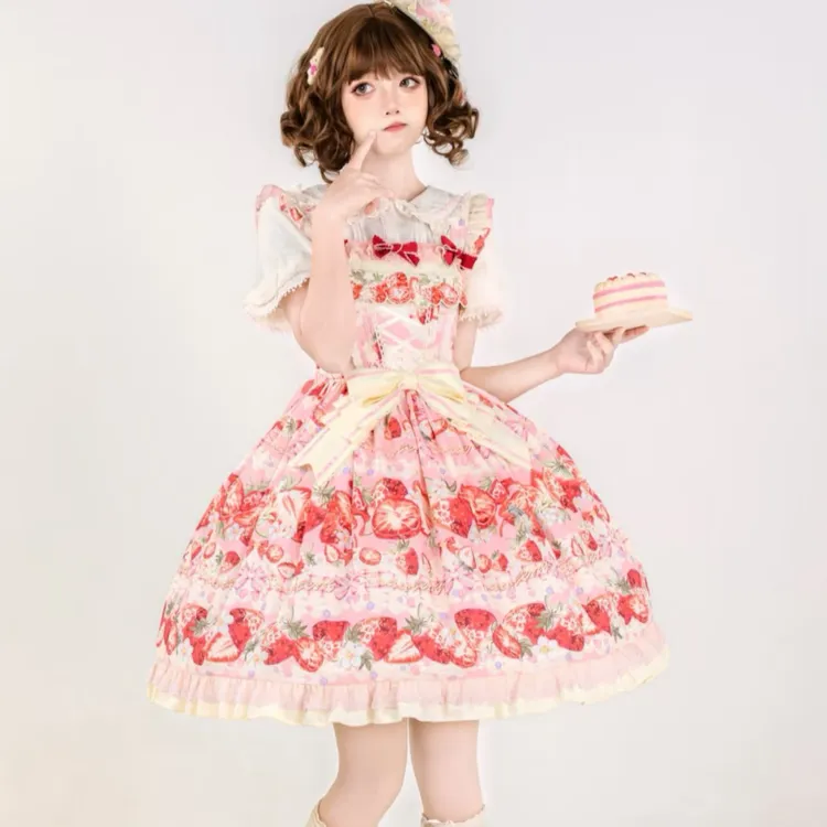 实体店现货秒发-草莓空想曲lolita