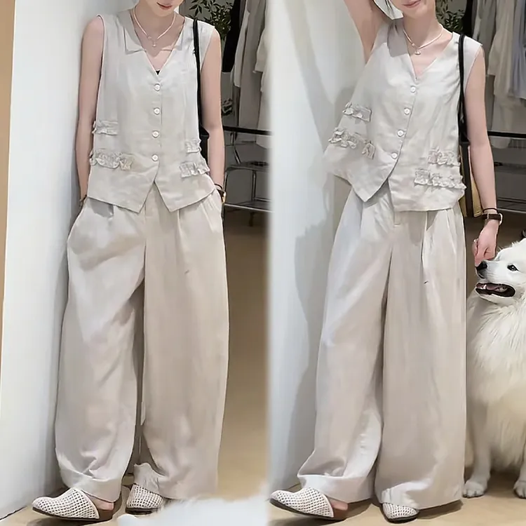 夏季新款韩系气质休闲显瘦两件套装女2025洋气两件套