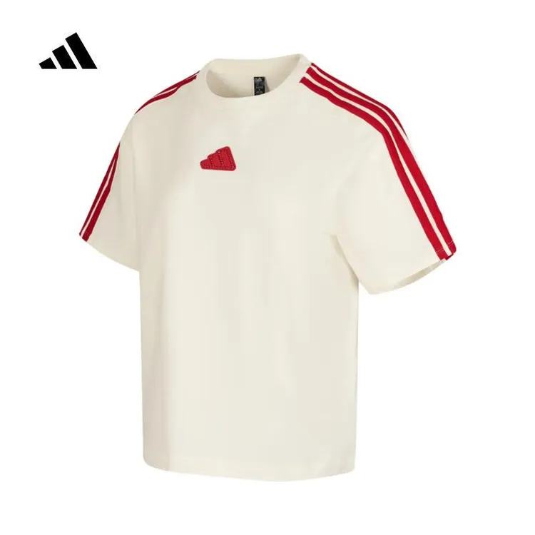 【滔搏运动】adidas阿迪达斯女子CW SS TEE针织无领短T恤JW6664