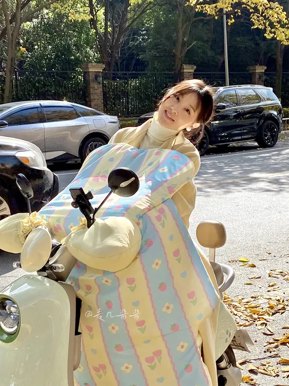 麦几酱酱【现货】郁金香冬季电动车挡风被保暖加厚内里加绒防风被